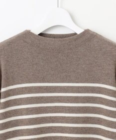 J.PRESS LADIES S 【洗える】SOFT TOUCH WOOL 立ち襟 ボーダー ニット