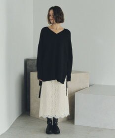 YECCA VECCA Vネックドロストデザインニット