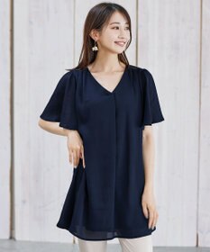 Tiaclasse L 【洗える】フレアスリーブチュニックブラウス