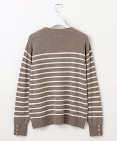 J.PRESS LADIES S 【洗える】SOFT TOUCH WOOL 立ち襟 ボーダー ニット