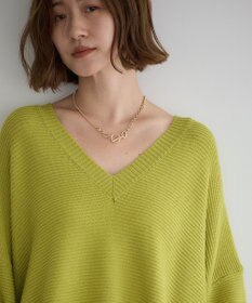 YECCA VECCA Vネックドロストデザインニット