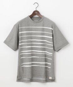JOSEPH ABBOUD MOUNTAIN 【SPACE／UNISEX】スラブプレーティングボーダープリント Tシャツ