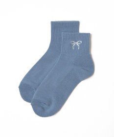 WEGO リボン刺繍アンクルパイルソックス