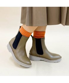 ing <ing>【WEB限定】【3E】【サスティナブルシリーズ】厚底サイドゴアショートブーツ