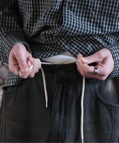 WEGO 【SMLサイズ展開】イージー3Dバレルレッグデニムパンツ