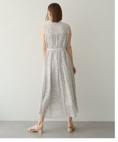 YECCA VECCA シアードット柄ギャザーワンピース