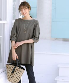 Tiaclasse L 【洗える】大人可愛いバックフレアカットチュニック