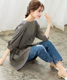 Tiaclasse L 【洗える】大人可愛いバックフレアカットチュニック