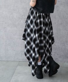 WEGO ネルシャツライクイレヘムロングスカート