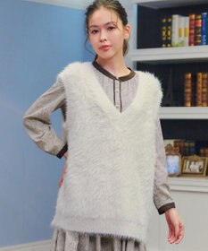 Tiaclasse 【洗える】フェザーニットベスト