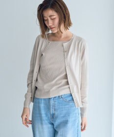 YECCA VECCA ラメ混クルーネックカーディガン