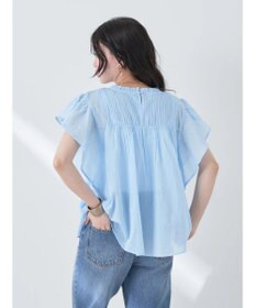 earth music&ecology コットンボイルフリルブラウス