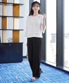 Tiaclasse L 【ブラウス×パンツ2点ット】フリルデザインセットアップ