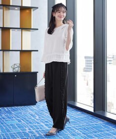 Tiaclasse L 【ブラウス×パンツ2点ット】フリルデザインセットアップ