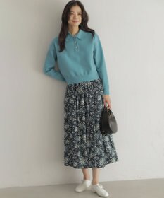 組曲 モザイクフラワープリント スカート