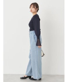 earth music&ecology 袖ポイントニットプルオーバー