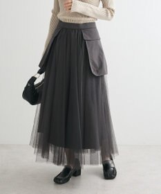 Green Parks ・ｆｕｒｒｙ　ｒａｔｅ　チュールワークポケットスカート