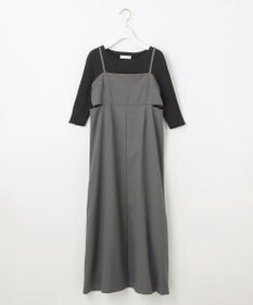 ANY SIS L 【洗える・2SET】カットデザインスタイルアップ ワンピース×ニット