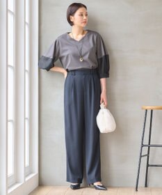 自由区 【洗える】エッセンシャルポンチ Vネックカットソー