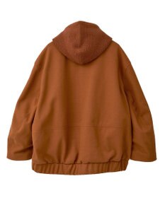 Green Parks ニットフード付きウーリーブルゾン