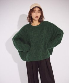 Green Parks ふわふわケーブルニットプルオーバー
