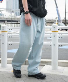 WEGO 【ユニセックス着用ITEM/SMLサイズ展開】ルーズテーパードデニムパンツ