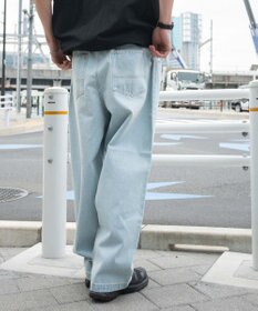 WEGO 【ユニセックス着用ITEM/SMLサイズ展開】ルーズテーパードデニムパンツ