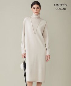 ICB 【WEB限定カラーあり】ウールブレンドスムース レイヤードデザインワンピース