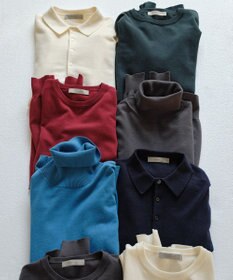 UNFILO MENS ライトウォーム ニットポロ