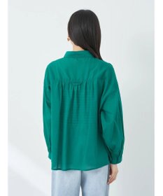 earth music&ecology コットンボイルギャザーシャツ