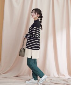 Tiaclasse 【洗える】ボーダーニットチュニック