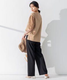 23区 L 【WEB限定/洗える】2WAYストレッチツイル ワイドパンツ