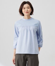 J.PRESS LADIES L 【洗える】プレーティングジャージー モックネックカットソー