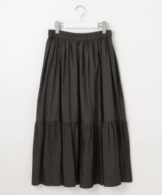 J.PRESS LADIES 【洗える】シャンブレーツイル ティアード スカート
