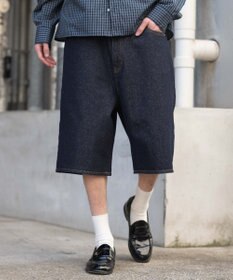 WEGO 【ユニセックス着用ITEM/SMLサイズ展開】スーパーバギーデニムショーツ