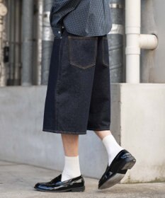 WEGO 【ユニセックス着用ITEM/SMLサイズ展開】スーパーバギーデニムショーツ