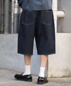 WEGO 【ユニセックス着用ITEM/SMLサイズ展開】スーパーバギーデニムショーツ