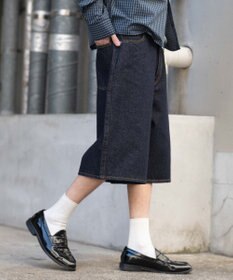 WEGO 【ユニセックス着用ITEM/SMLサイズ展開】スーパーバギーデニムショーツ