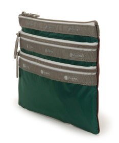 LeSportsac CLASSIC 3 ZIP POUCH/ラッシュメドウ/バーガンディC