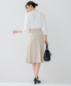 23区 L 【セットアップ対応/洗える】アイアスマットストレッチ セミフレア スカート