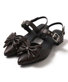 WEGO ダブルリボンポインテッドシューズ