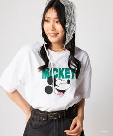 OP／FILA 【Ocean Pacific】ミッキー/水陸両用オーバーサイズTシャツ/レディース