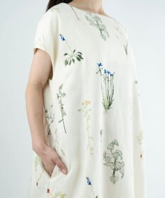 muuc ボタニカル刺繍のワンピースドレス