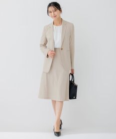 23区 L 【セットアップ対応/洗える】アイアスマットストレッチ セミフレア スカート