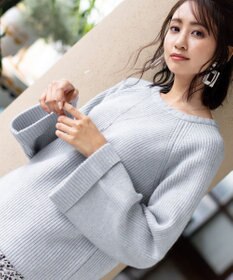 Tiaclasse L 【洗える】リラックス感のあるラグランスリーブニット