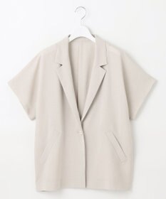 自由区 【カタログ掲載・セットアップ対応・接触冷感・UVカット・洗える】ライトリネンライクショートスリーブ ジャケット