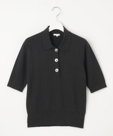 23区 【R(アール)】シルクコットン ポロカラー リブニット