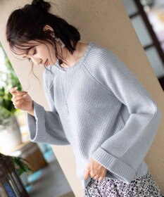 Tiaclasse L 【洗える】リラックス感のあるラグランスリーブニット