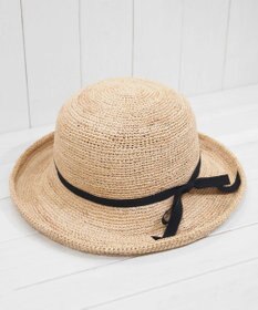 石田製帽  ラフィア糸入りかぎ編み ソフトハットセーラ