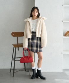 earth music&ecology リバーシブルフェイクムートンショートブルゾン